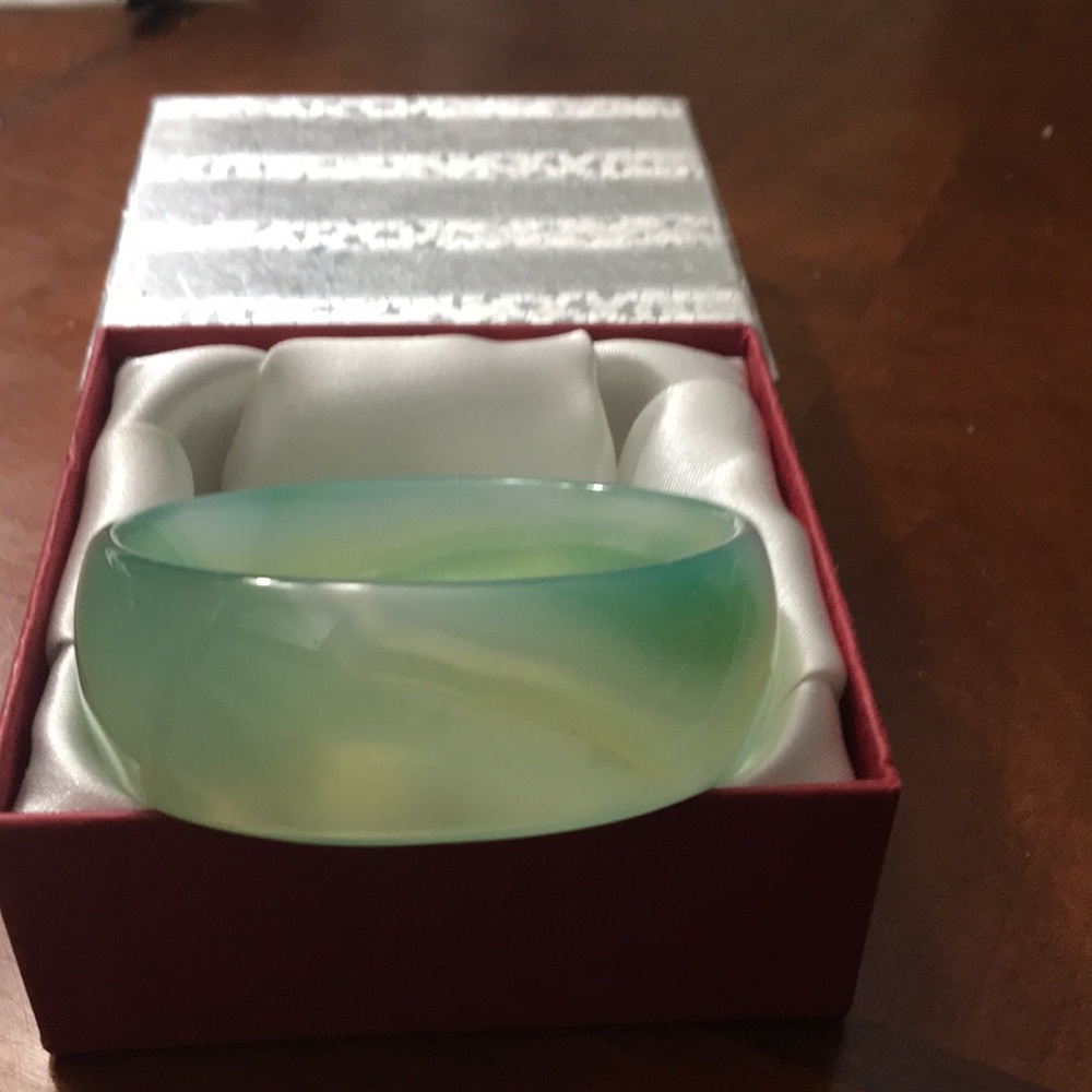Translucent real jade not mass produced, hand carved,sm wrist